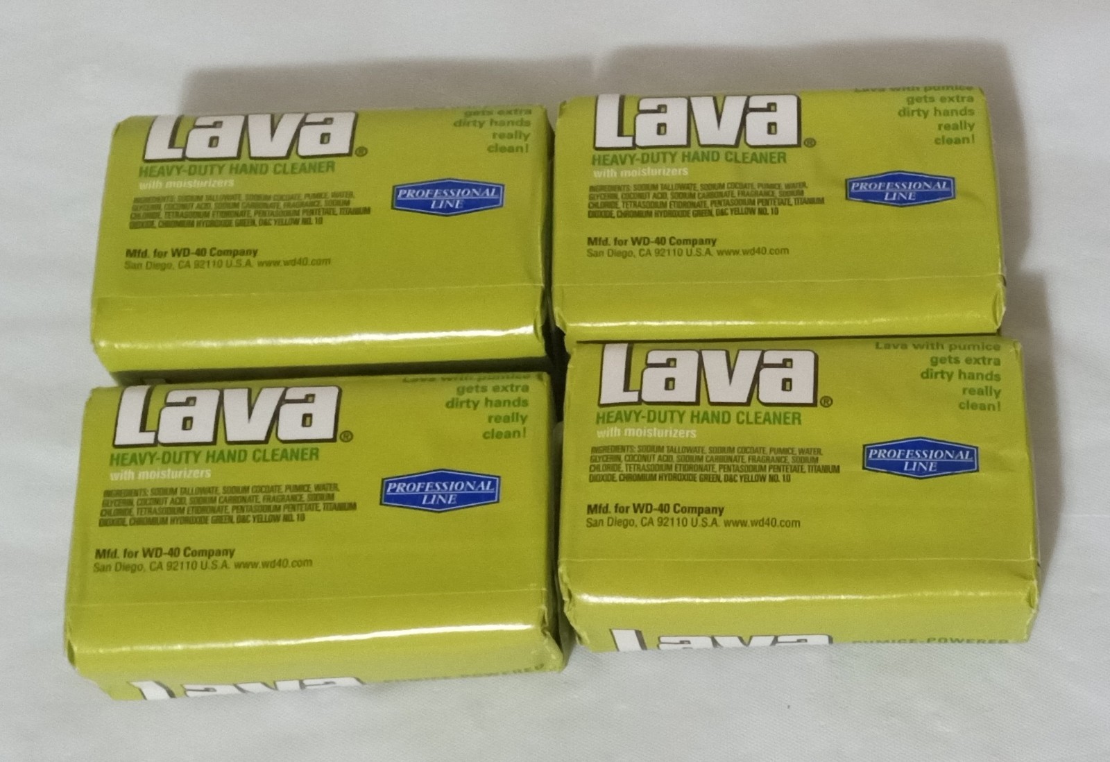 LAVA 4 Bars Soap Heavy Duty Hand Cleaner Green Pack Professional Line 4oz Unused