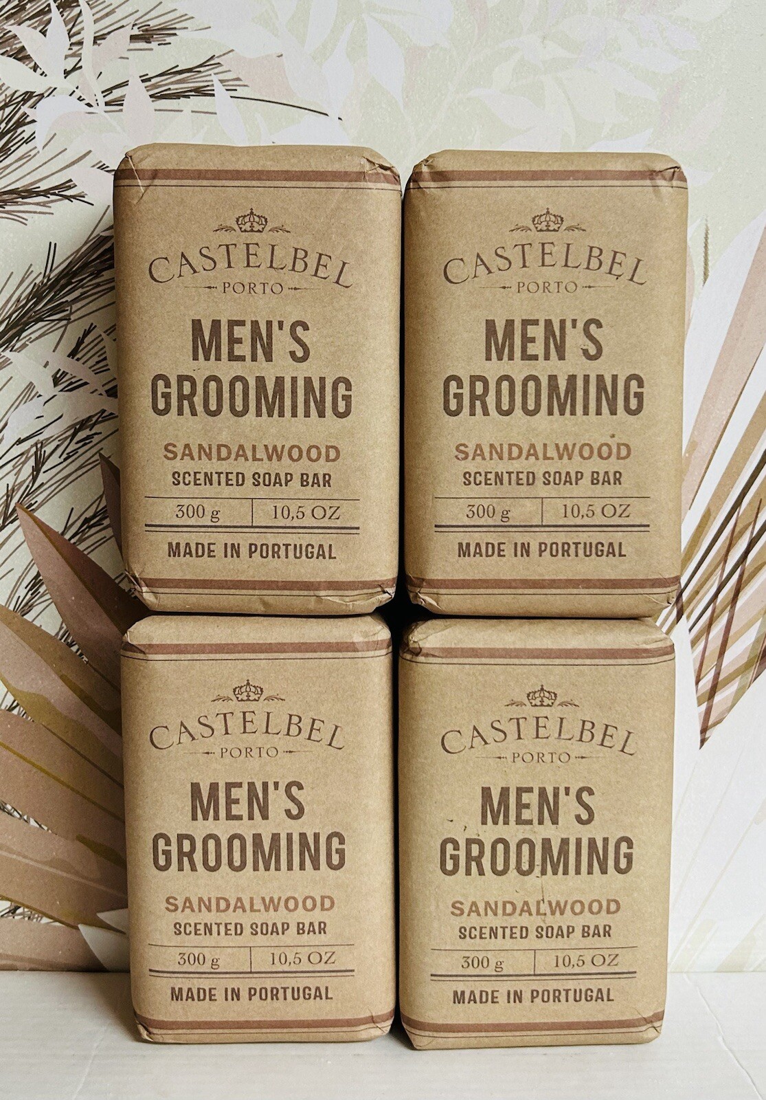 4-Pack Castelbel Portugal SANDALWOOD Men’s Grooming Scented Bar Soap 10.5 oz