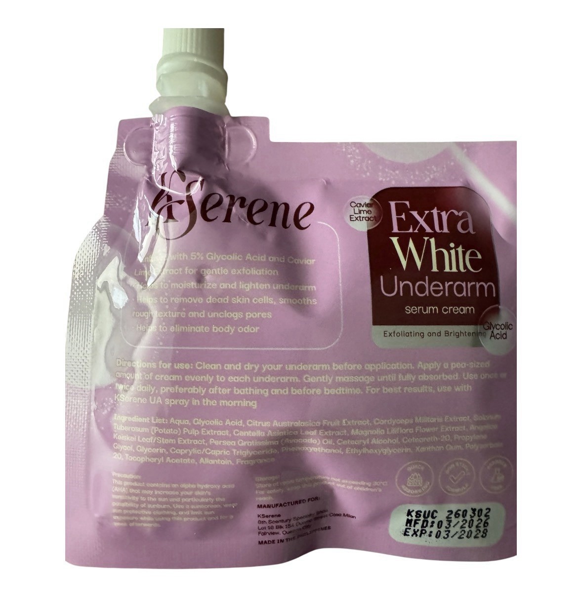 KSerene KiLiBUM Soap 70g x 3 Bars and Extra White Underarm Serum Cream 30ml Set