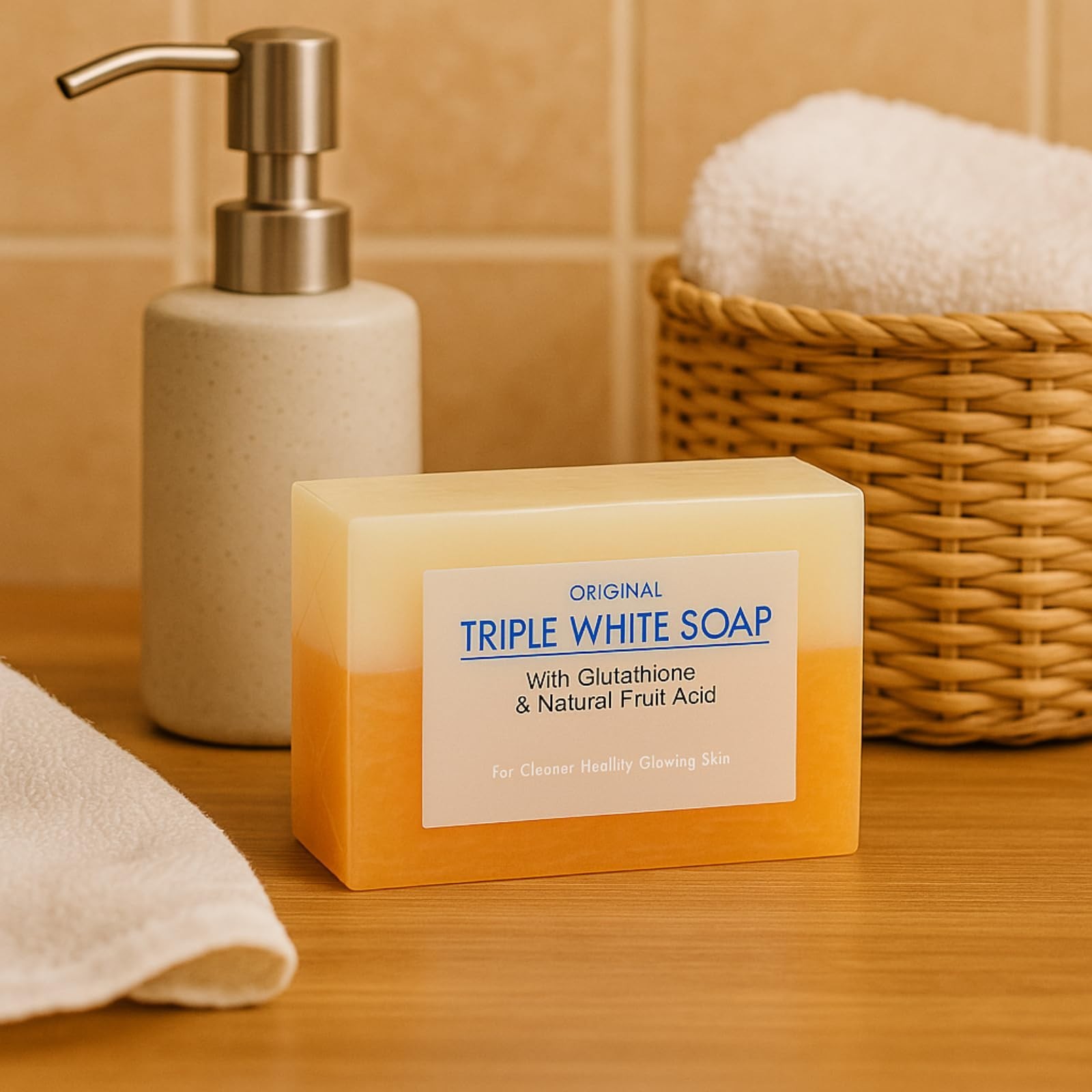 Original Triple White Soap w/ Placenta, Glutathione, 150g, 2 Bars
