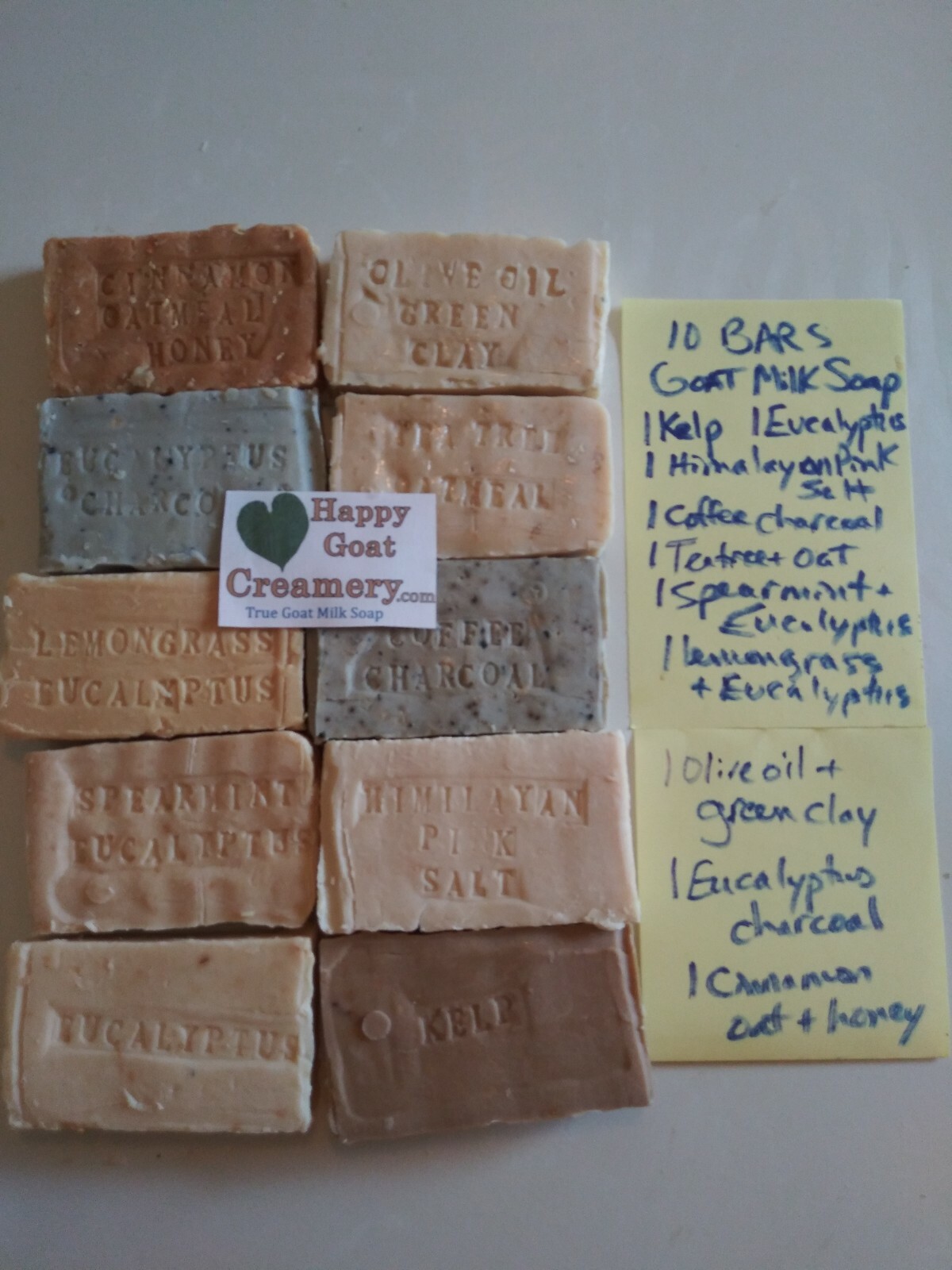 10 BARS GOAT MILK SOAP FREE SHIPPING HAPPY GOAT CREAMERY PURE ESSENTIAL OILS TOP