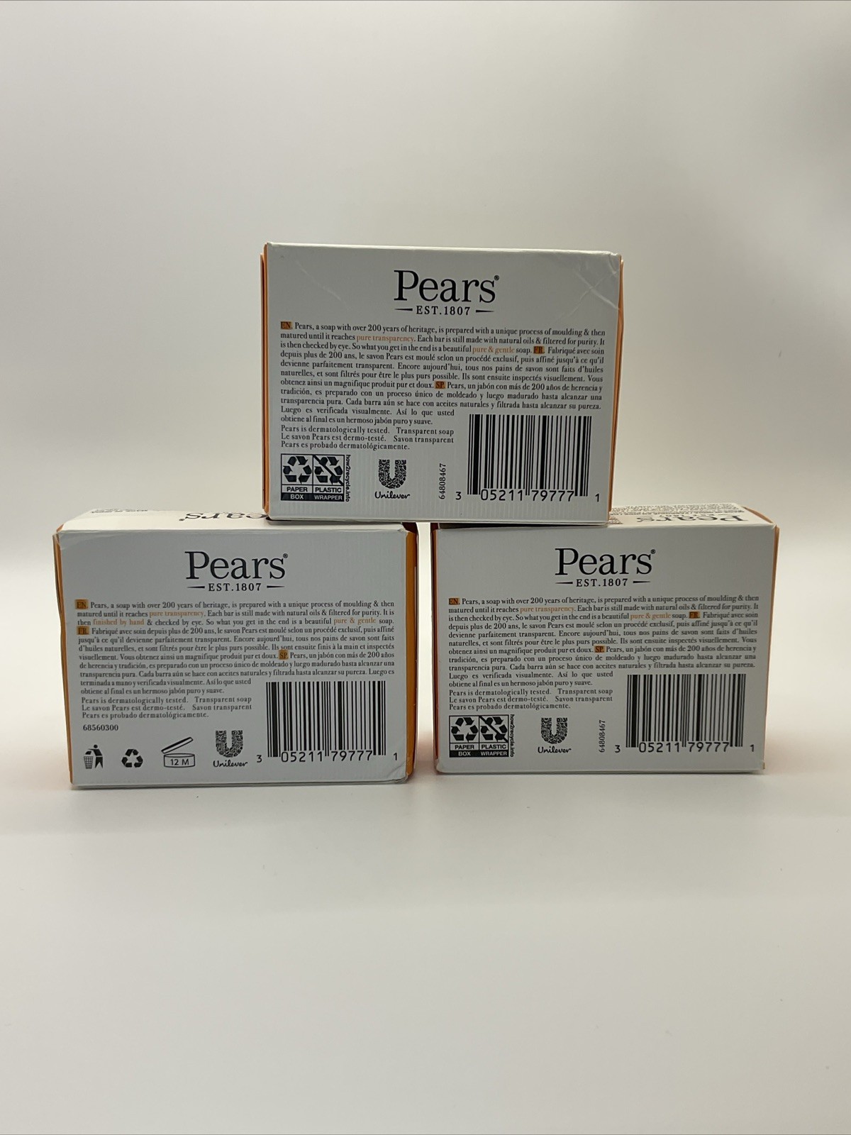 3x Pears Transparent Soap Gentle Care for Delicate Skin Glycerin 3.5 oz