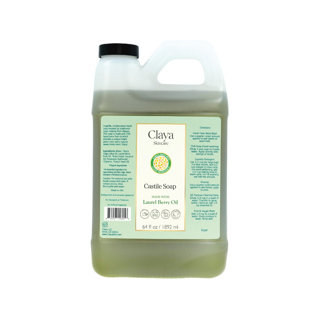 Liquid Castile Soap – Gentle For Sensitive Skin, Made From Organic Oils