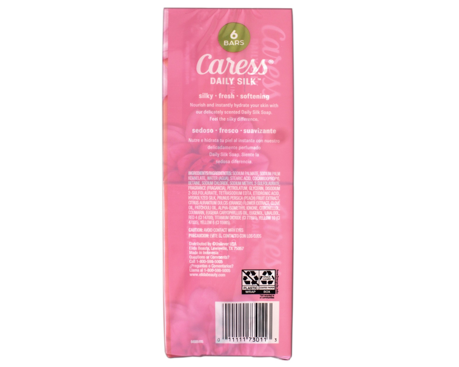 Caress Daily Silk Moisturizing Beauty Soap 3.75 oz 6 Bars White Peach 3 Pack