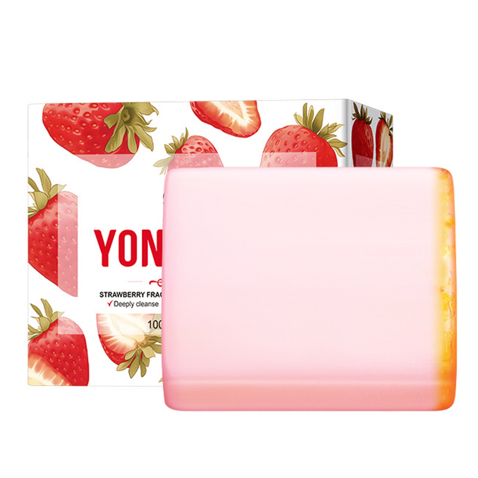 Women Soap With Foaming Net For Private Personal Care Strawberry-Scented 100g