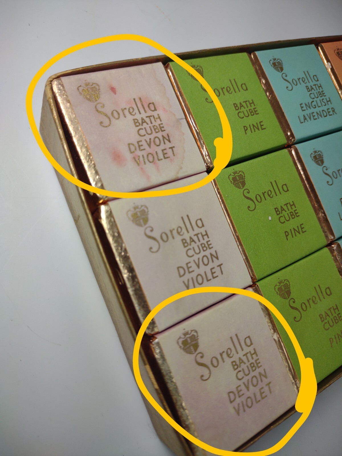 Sorella Bath Salt Cubes Devon Violet Pine English Lavender Gardenia London Vtg