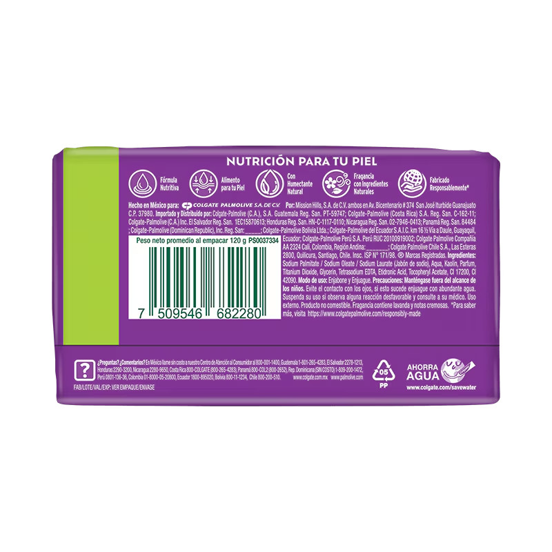 Palmolive Naturals Lavanda Crema Bar Soap Nutrición Relajante, 120g