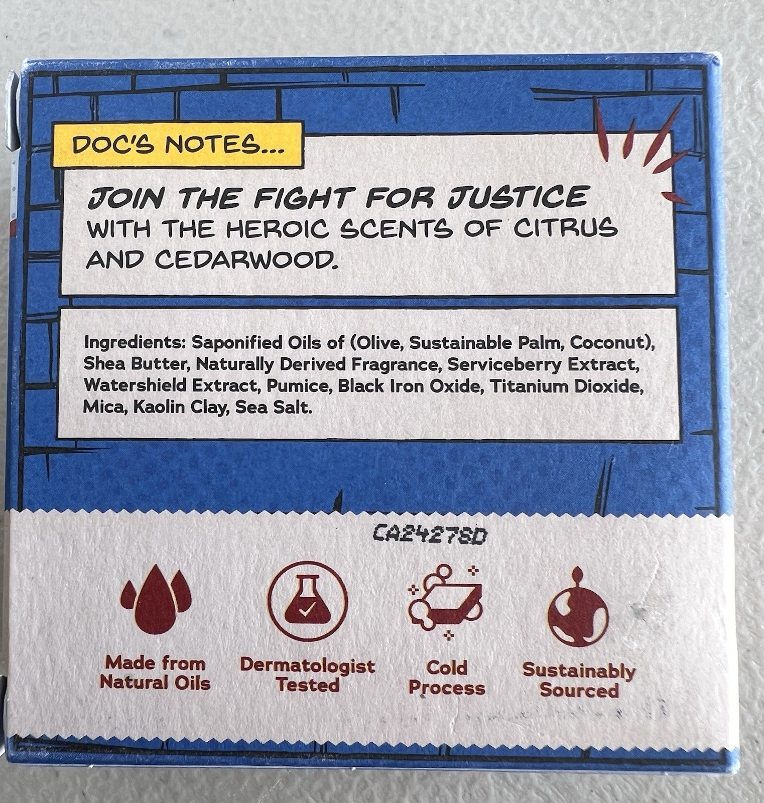 Dr. Squatch Liberty Lather Men’s Natural Soap Marvel Limited Ed. 5oz Light Grit