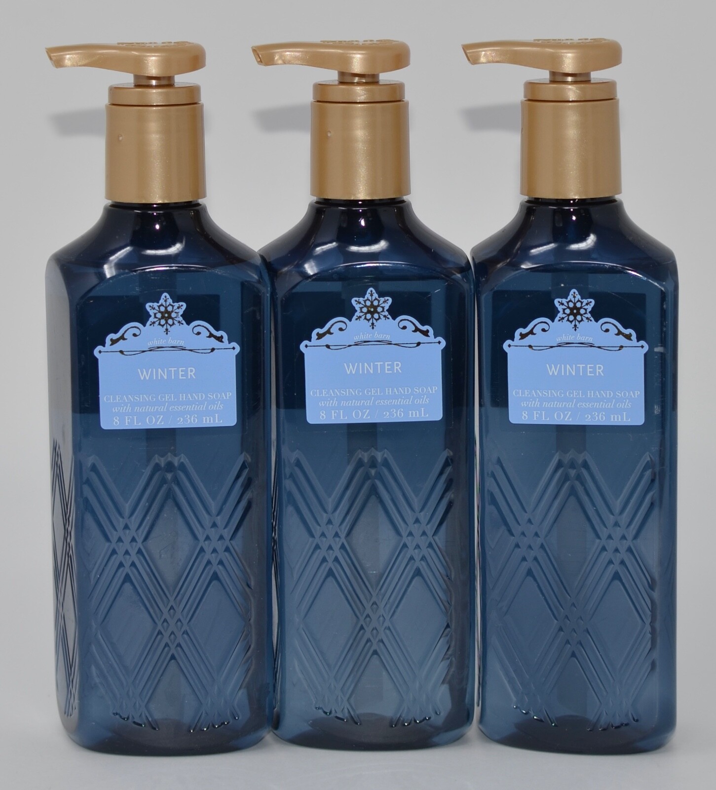 3 BATH & BODY WORKS WINTER CLEANSING GEL HAND SOAP WASH PUMP 8 OZ ORANGE BALSAM