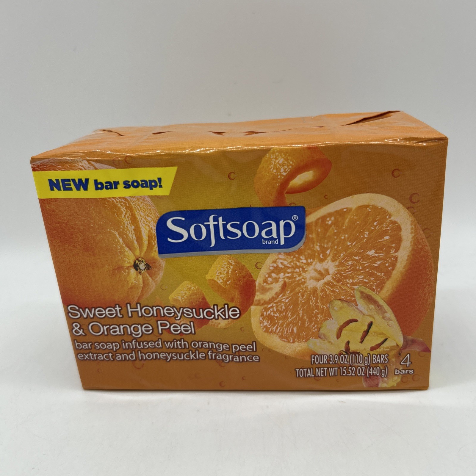 SOFTSOAP Bar Soap Sweet Honeysuckle Orange Peel 4 Bars DISCONTINUED 3.9 oz. each
