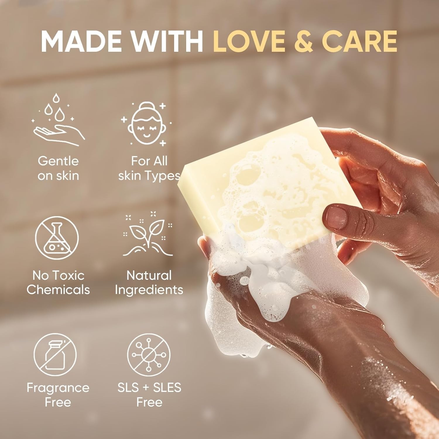 Soothing Organic Beef Tallow Soap Bar – Moisturizing for Dry, Sensitive Skin