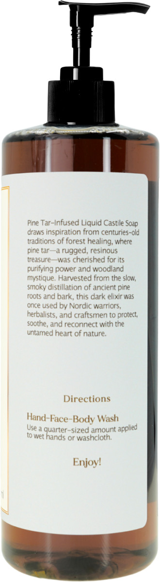 Pine Tar Liquid Castile Soap Set – Organic ingredients , Gentle for skin
