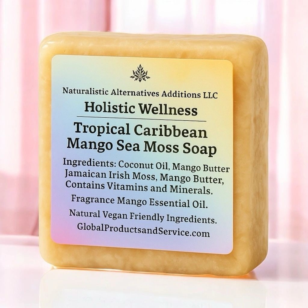 Three Tropical Mango Sea Moss Soaps Come’s With Free Gift.