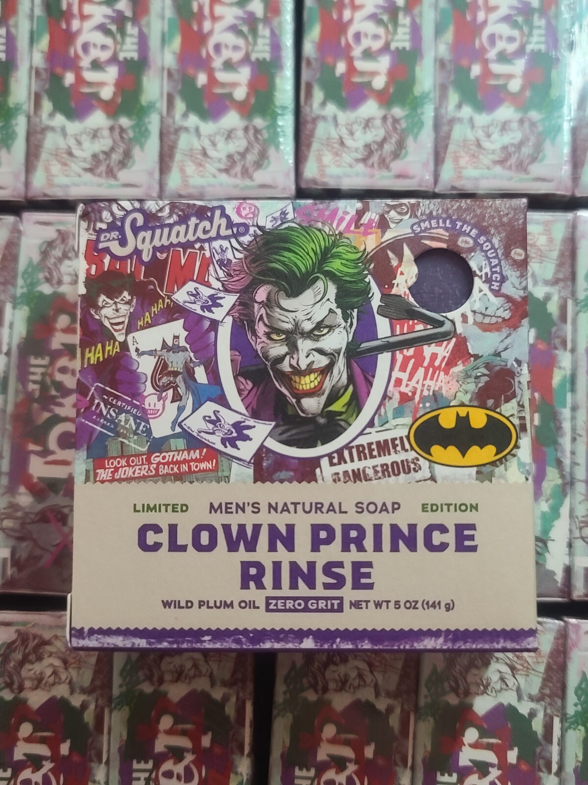 Dr Squatch Soap Clown Prince Rinse DC Limited Edition Zero Grit Bricc The Joker