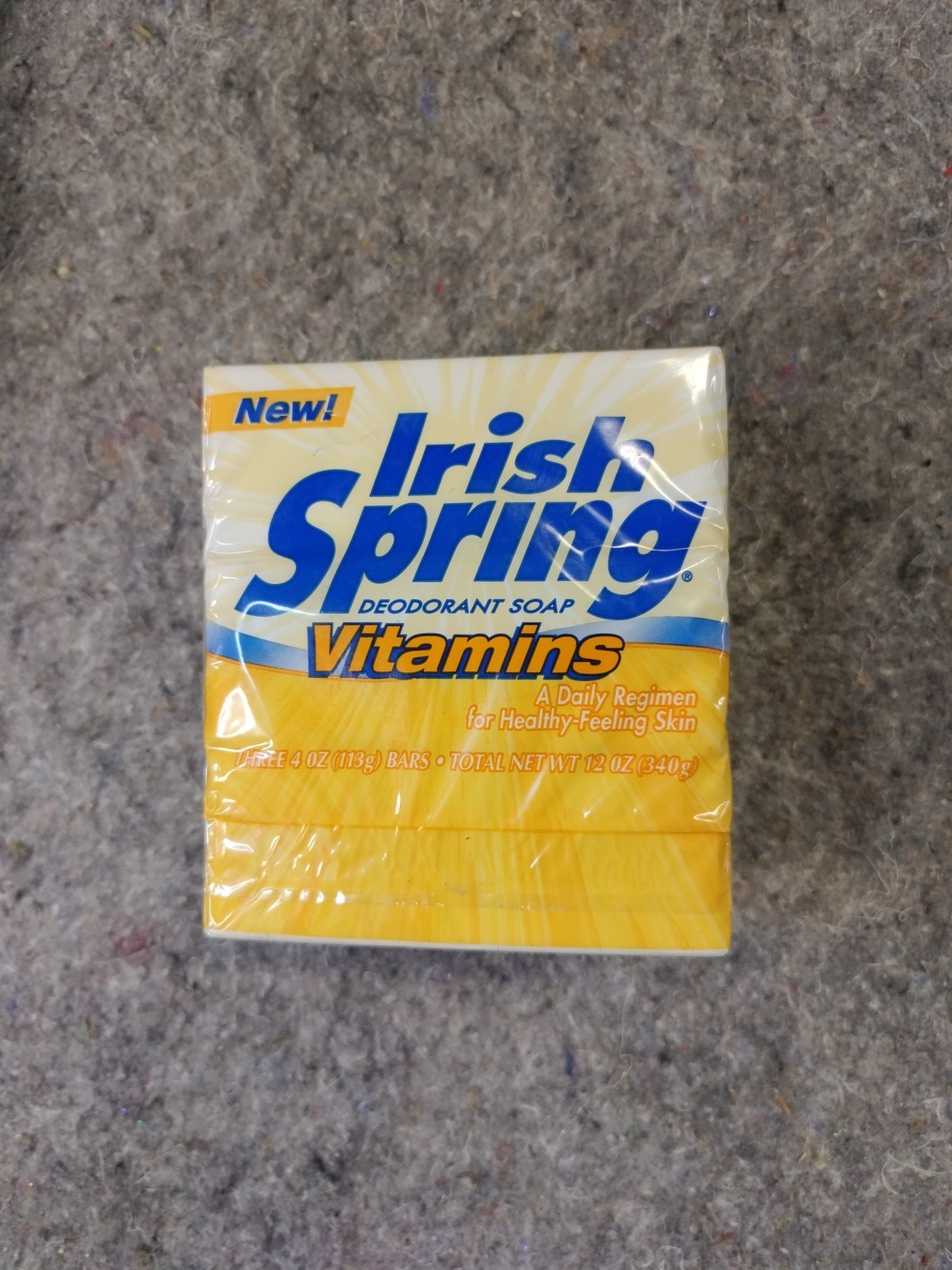 IRISH SPRING DEODORANT VITAMINS BAR SOAP 3 4oz BARS-12oz TOTAL