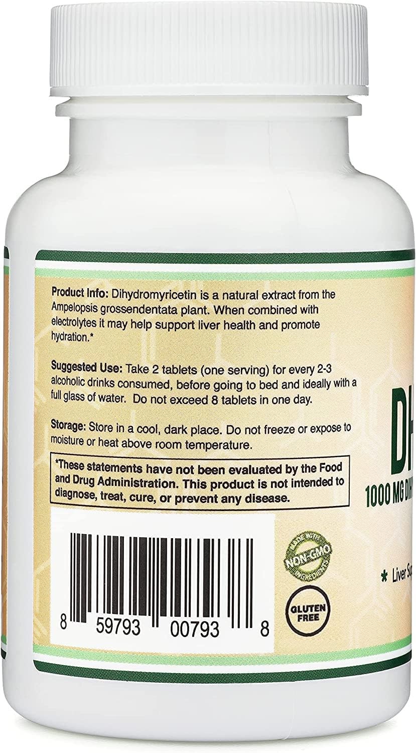 DHM1000 Dihydromyricetin (DHM) Tablets – Most 30 Count (Pack of 1), Red