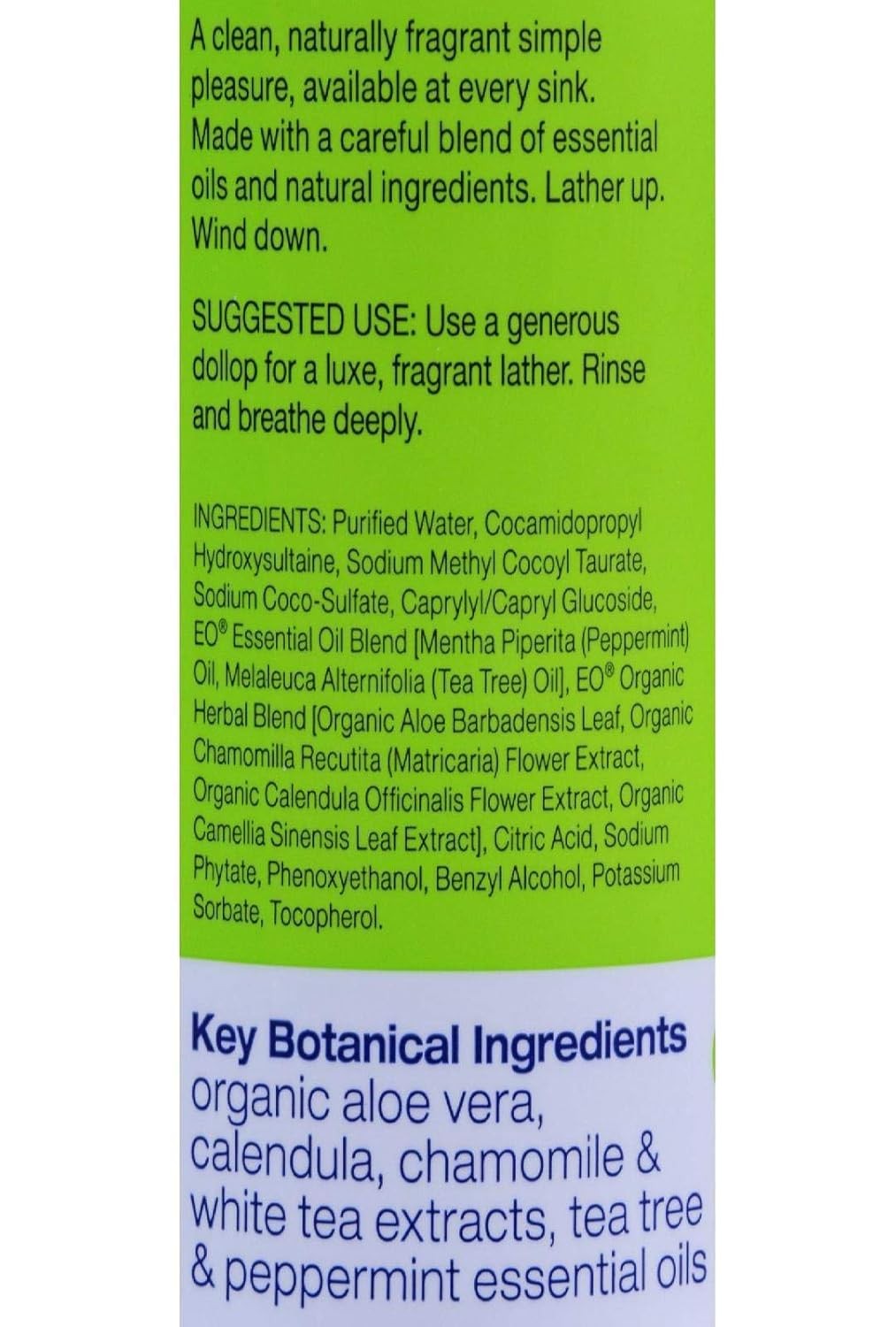 New 3-PACK EO Peppermint & Tea Tree Liquid Hand Soap 12oz Pump Bottles