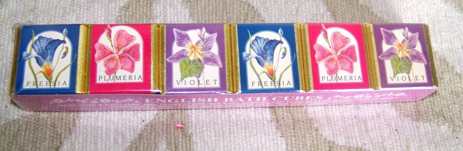 Perfumed English Bath Cubes 6 cubes 9 ounces Floral Scented NIB