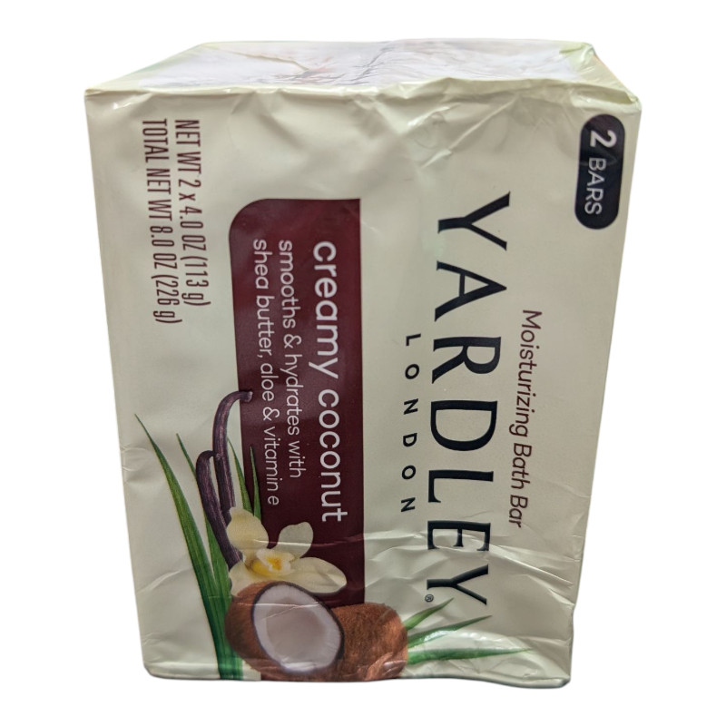 3 x Yardley Creamy Coconut Bath Bar, 4.25 oz 2 Pack – Damaged Packages