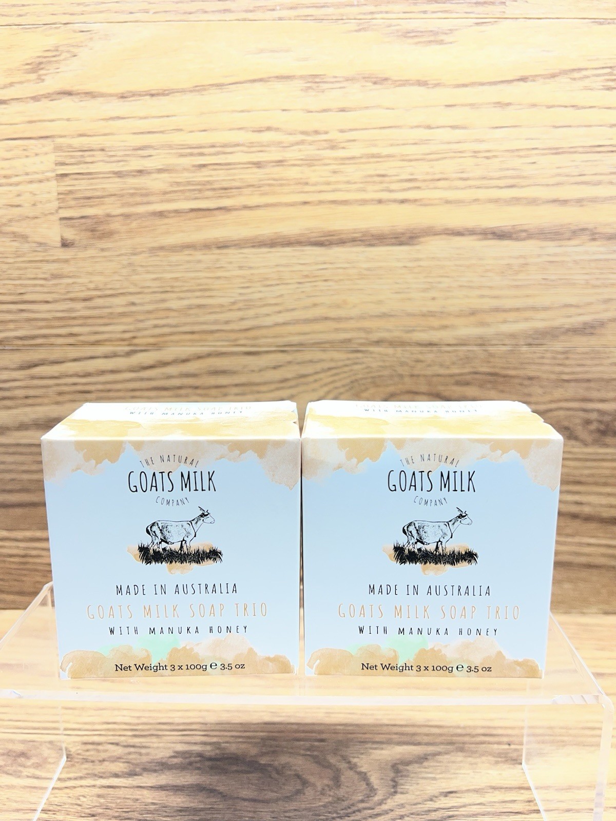 6 Pk The Natural Goats Milk Company Bar Soap Trio MANUKA HONEY Made in Australia