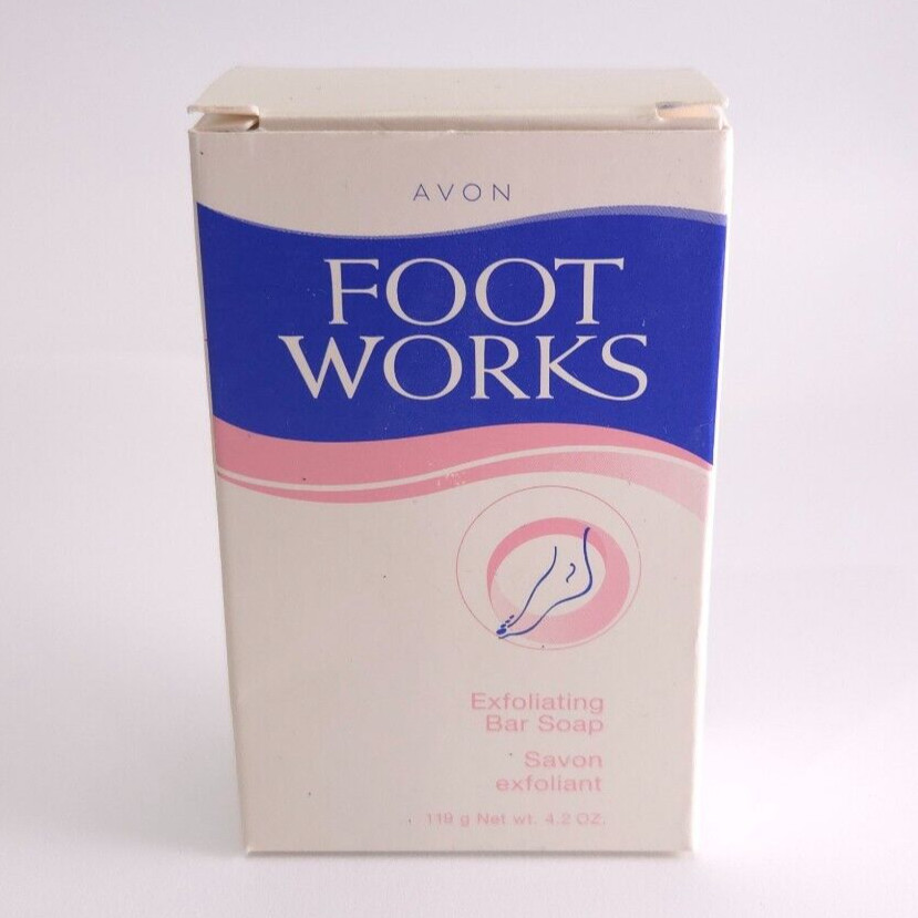 NEW IN BOX Avon Foot Works Exfoliating Bar Soap Full Size 4.2 oz New Old stock