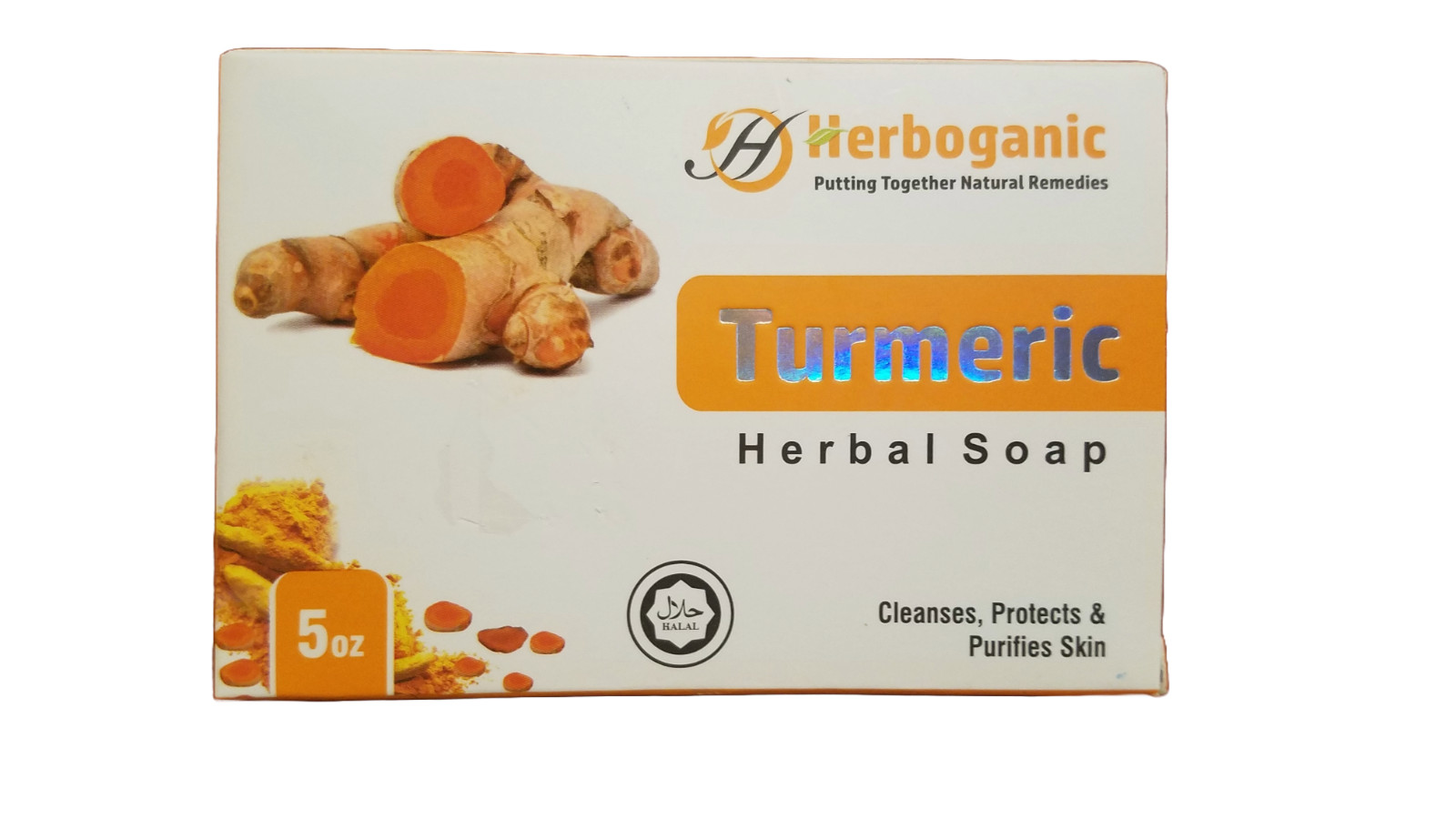 Herboganic Turmeric Herbal Soap Cleanse Protect Purifies Skin Rash Acne Dry 5 oz