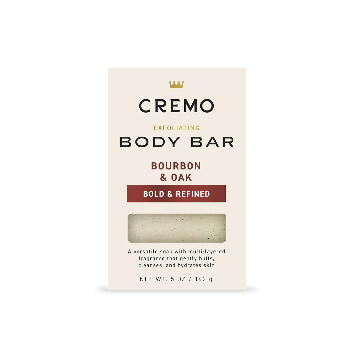 Exfoliating Body Bar for Men, Bourbon & Oak Scent, Multi-Layered Fragrance That