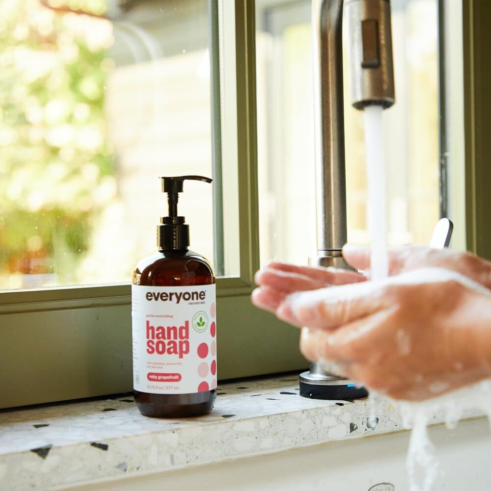 x2 Everyone Liquid Hand Soap, 12.75 Ounce (Pack of 1), Ruby Grapefruit, Plant-Ba