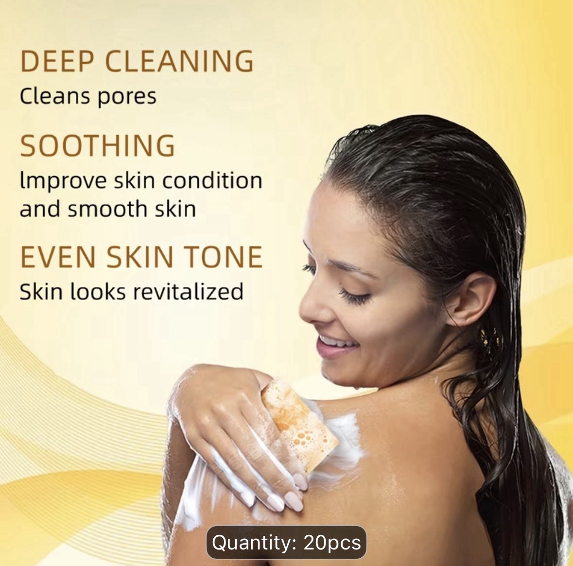 VENROCK Turmeric Lemon Kojic Soap Deep Cleansing Face Body 20pcs 100g/3.52oz