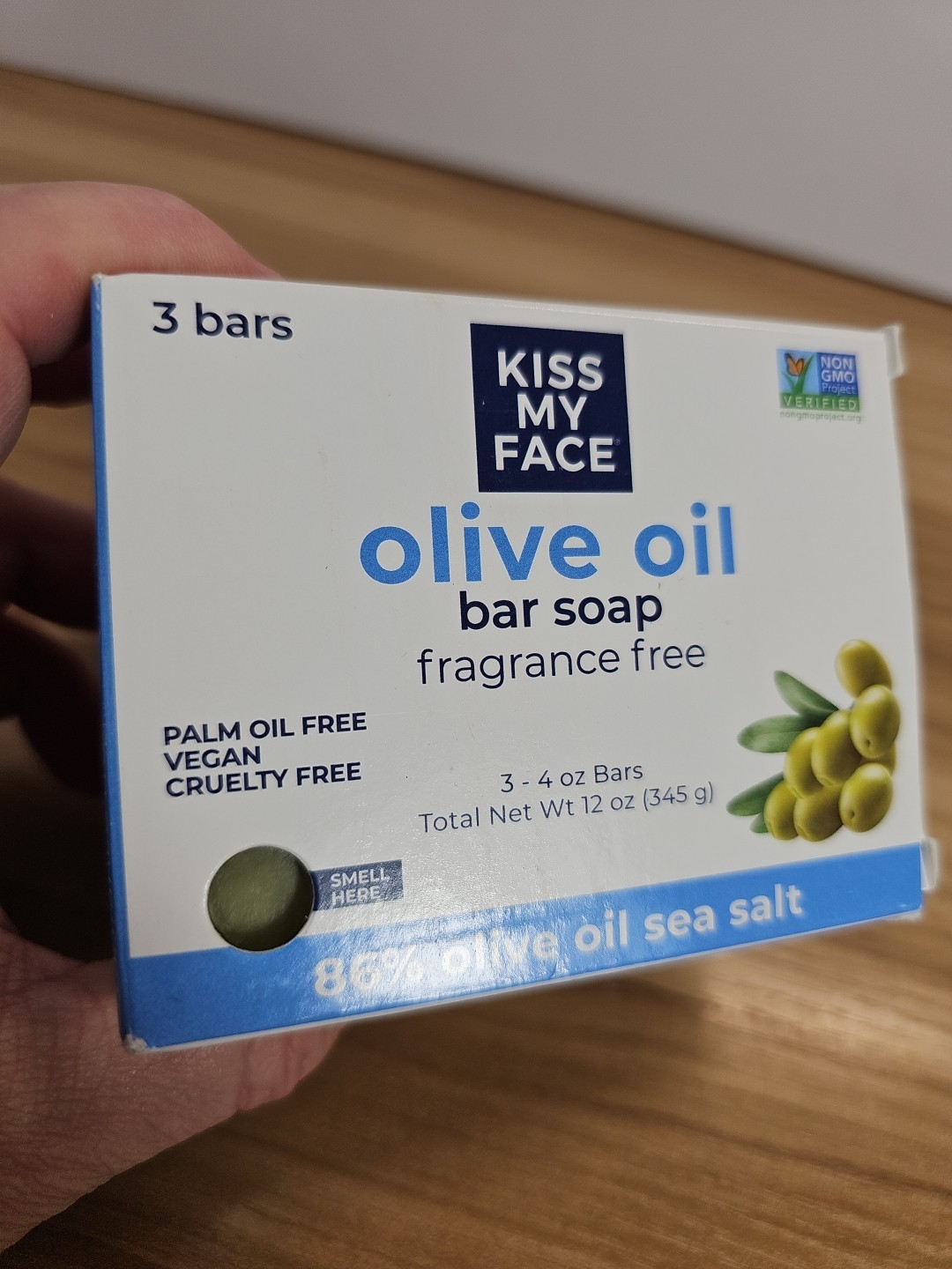 Olive Oil Bar Soap, Fragrance Free, 3 Bars, 4 oz (115 g) Each Kiss My Face
