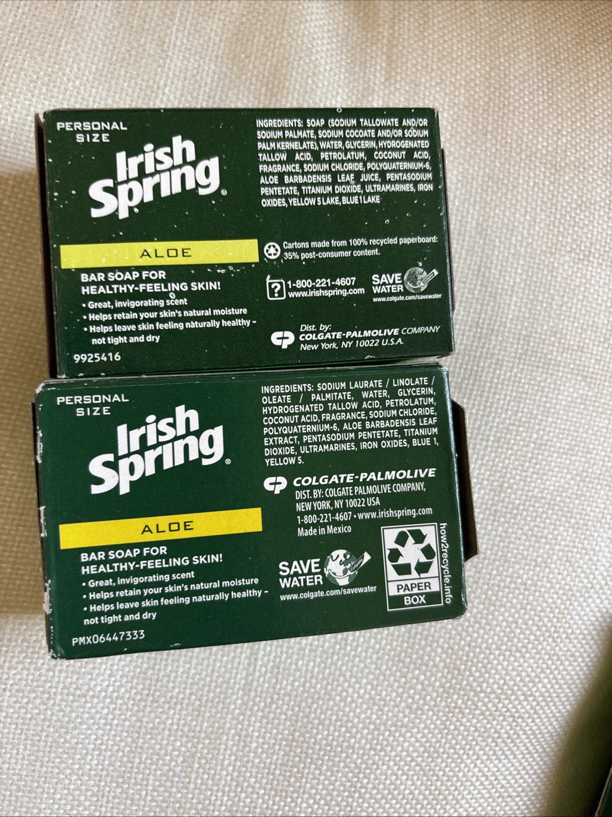 Irish Spring Soaps Lot Of 5. 3 Moisture Blast 3.7oz- 2Aloe 3.2oz New
