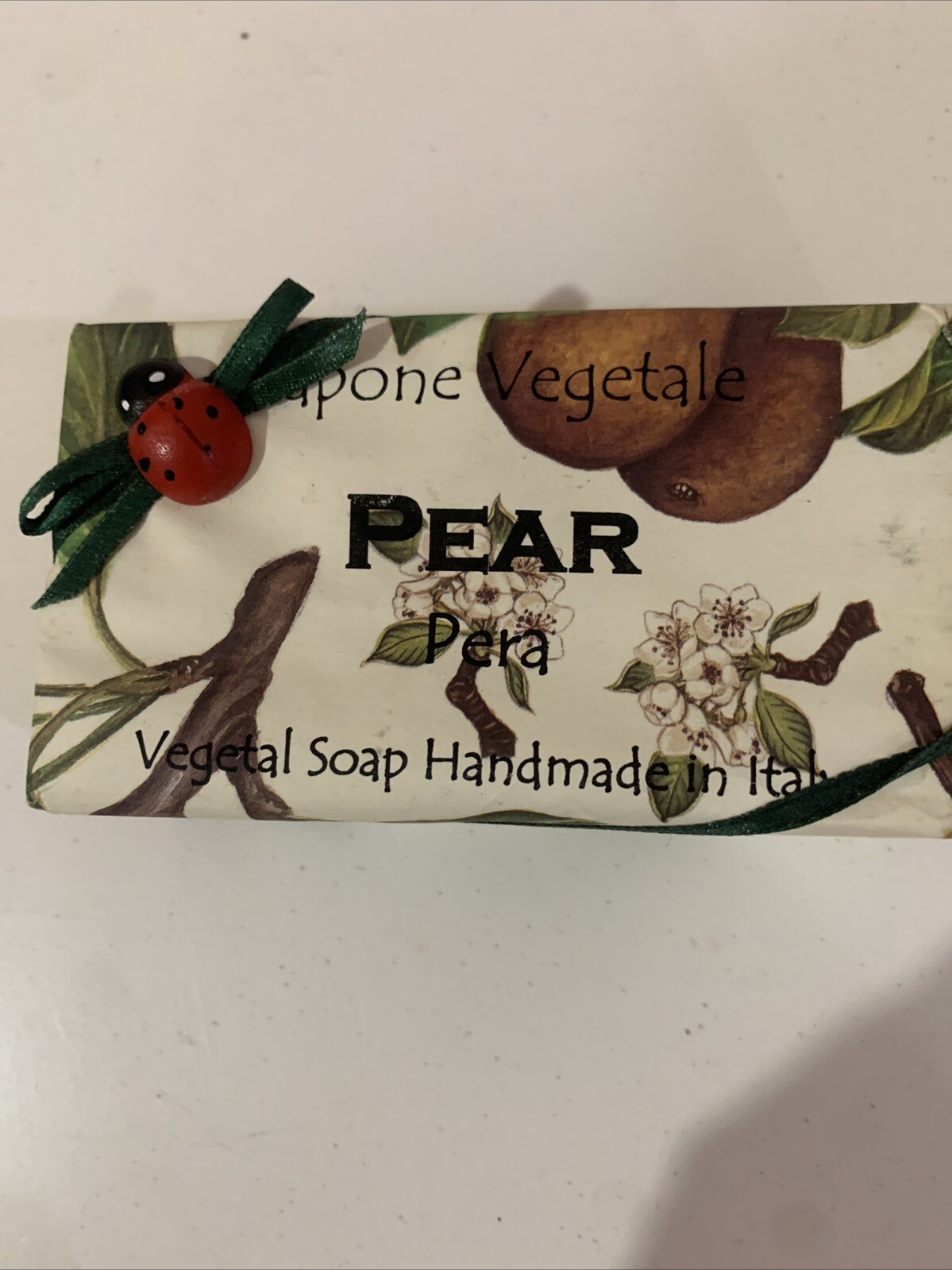 SAPONE VEGETALE PEAR SOAP BAR 10.6 oz VEGETAL SOAP HANDMADE IN ITALY