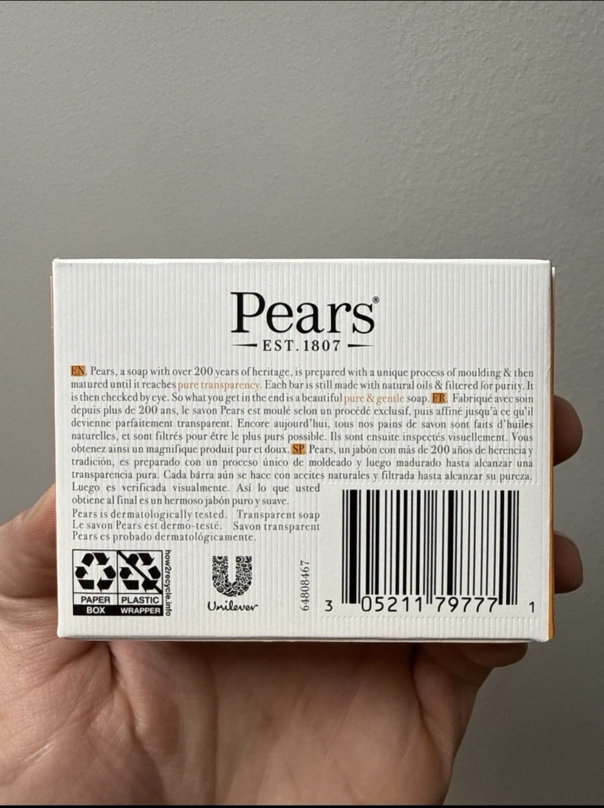 Pears Transparent Soap 2 Pack 3.53oz Pure Gentle Bath Bar 100g NEW
