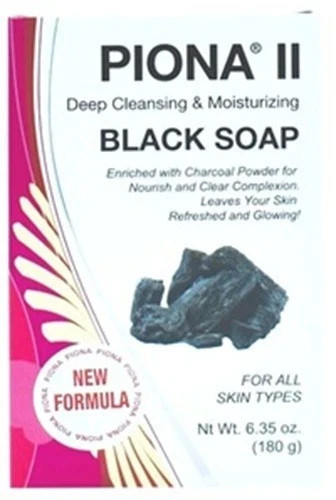 PIONA ll Deep Cleansing & Moisturizing Black Soap 6.35 Oz.