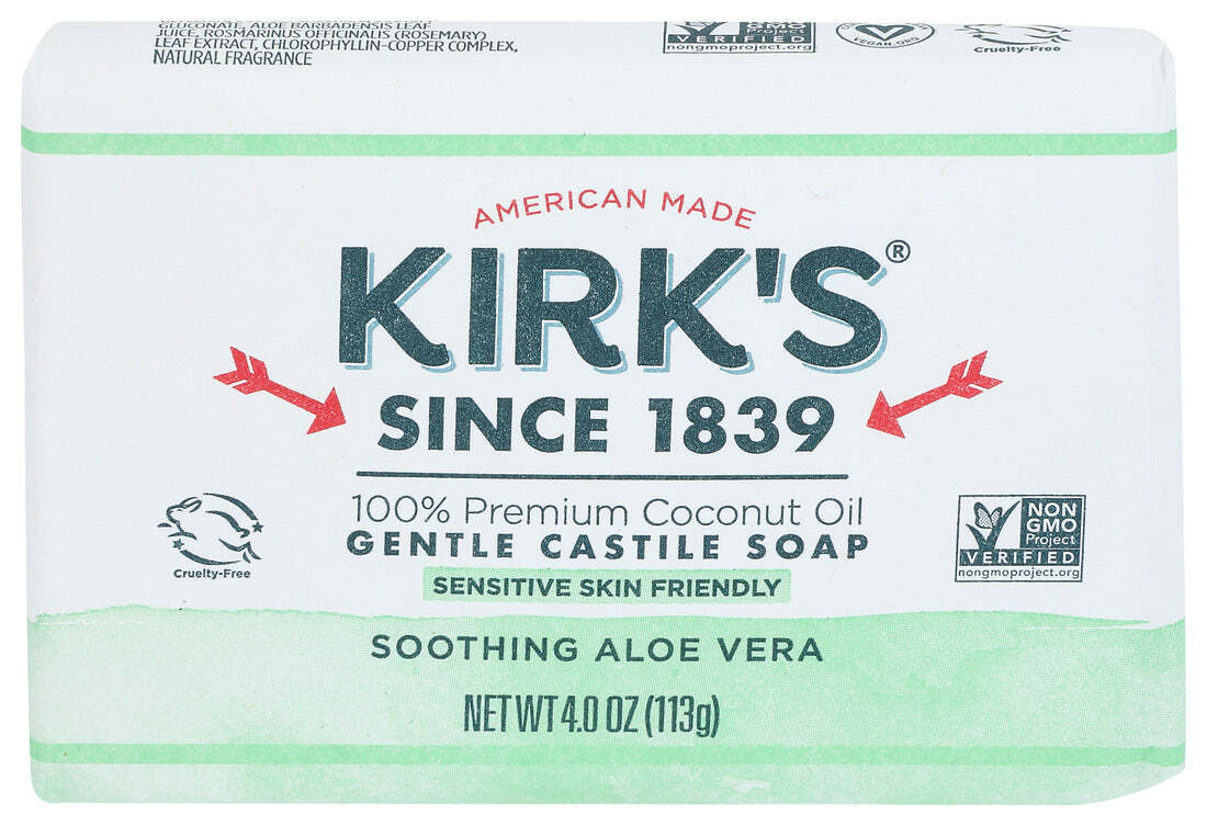 Kirk`S Bar Soap Castile Soothing Aloe Vera 1 Each 4 Oz