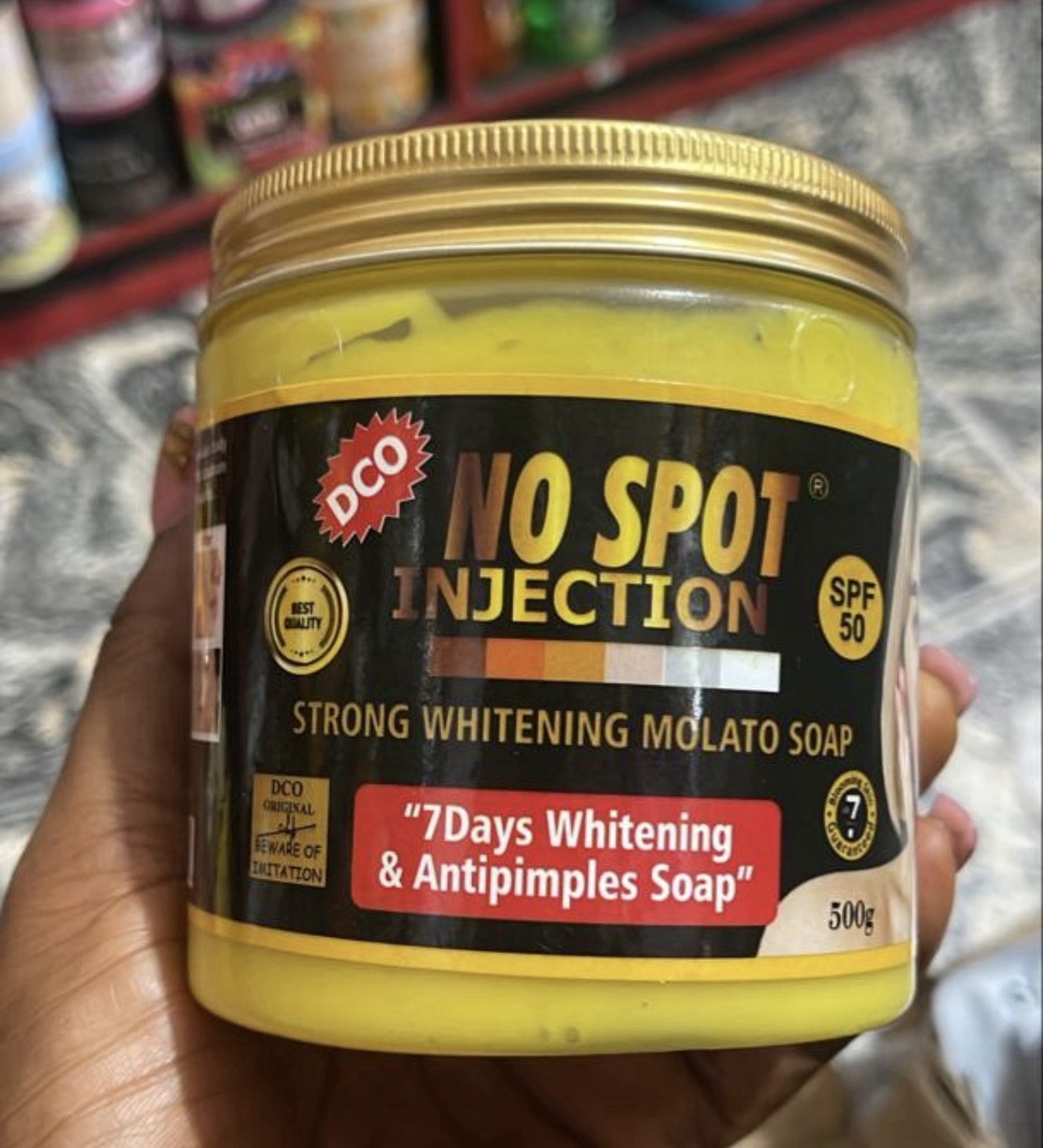 NO SPOT INJECTION lotion, face cream , oil and molato Soap SPF 50 500g 4 in 1