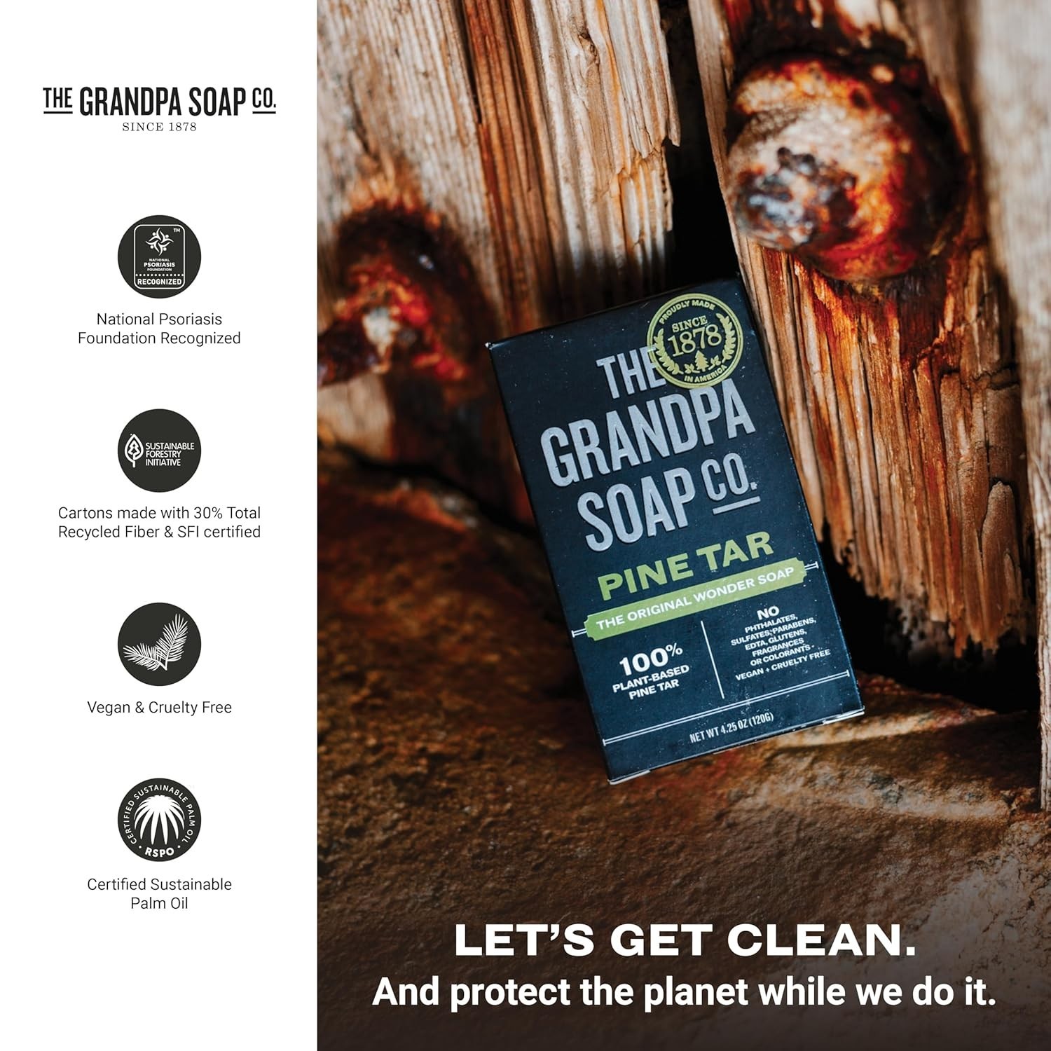 Grandpa’s Pine Tar Bar Soap 3.25 Ounce (Pack of 3)