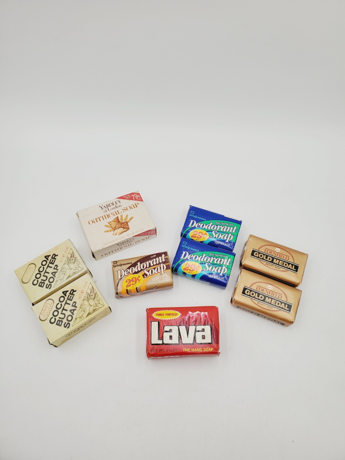 NIB Vintage Soap Bars Mixed Lot of 9 Walgreens Yardley Gold Metal Lava