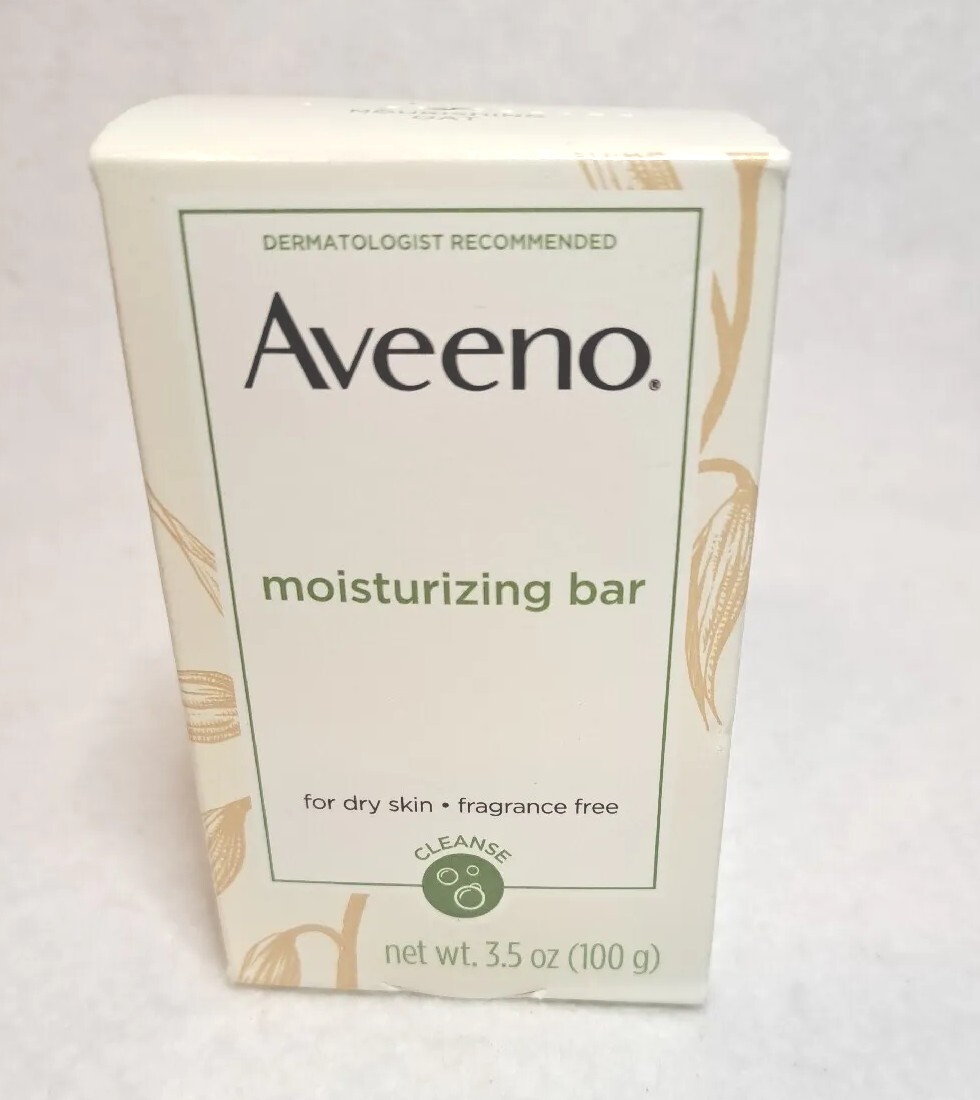 AVEENO MOISTURIZING BAR WITH NOURISHING OAT-FRAGRANCE FREE 3.5 oz-NEW