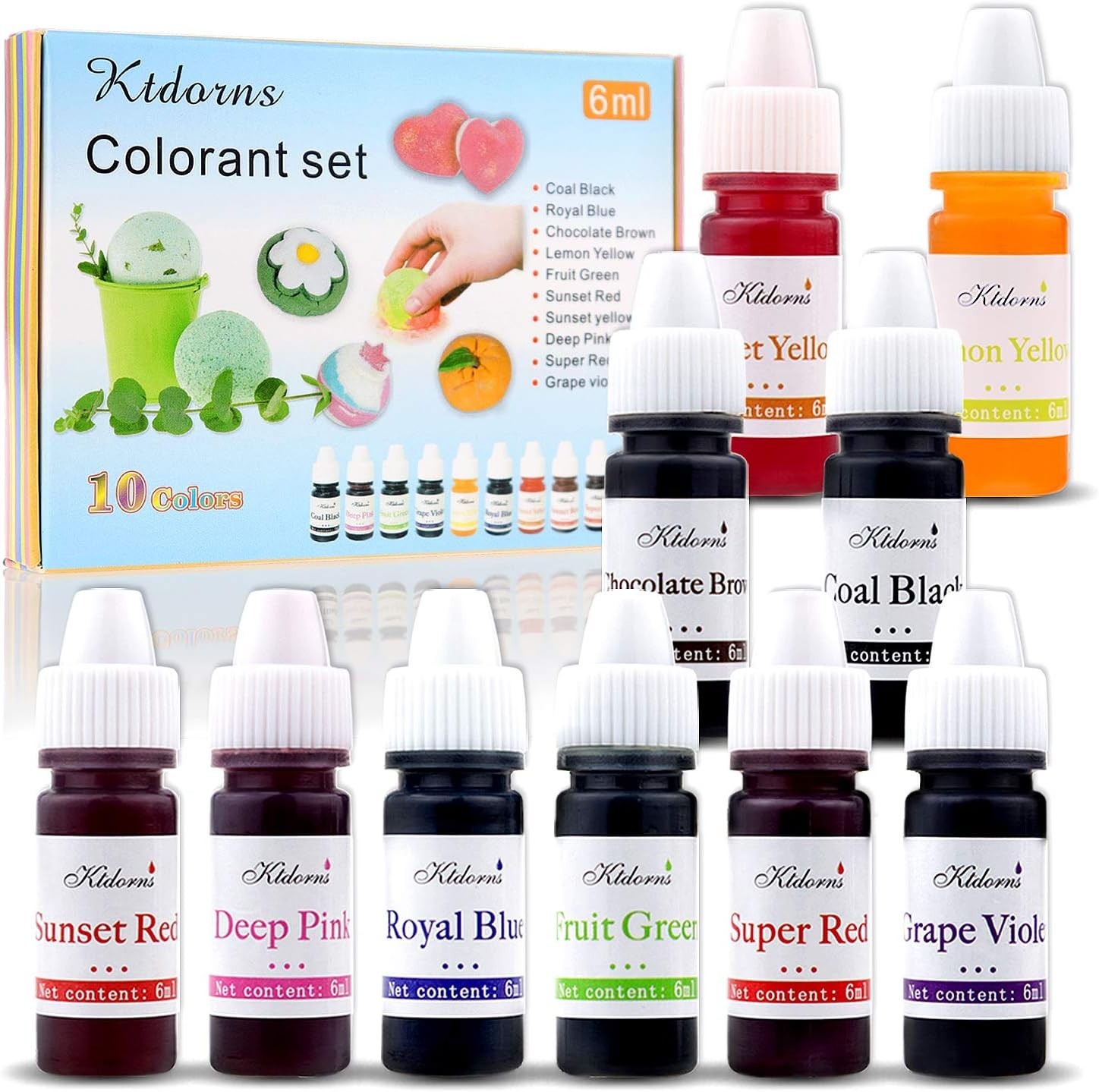 Complete Soap Dye Collection – 10 Rich Liquid Colors in Convenient Bottles