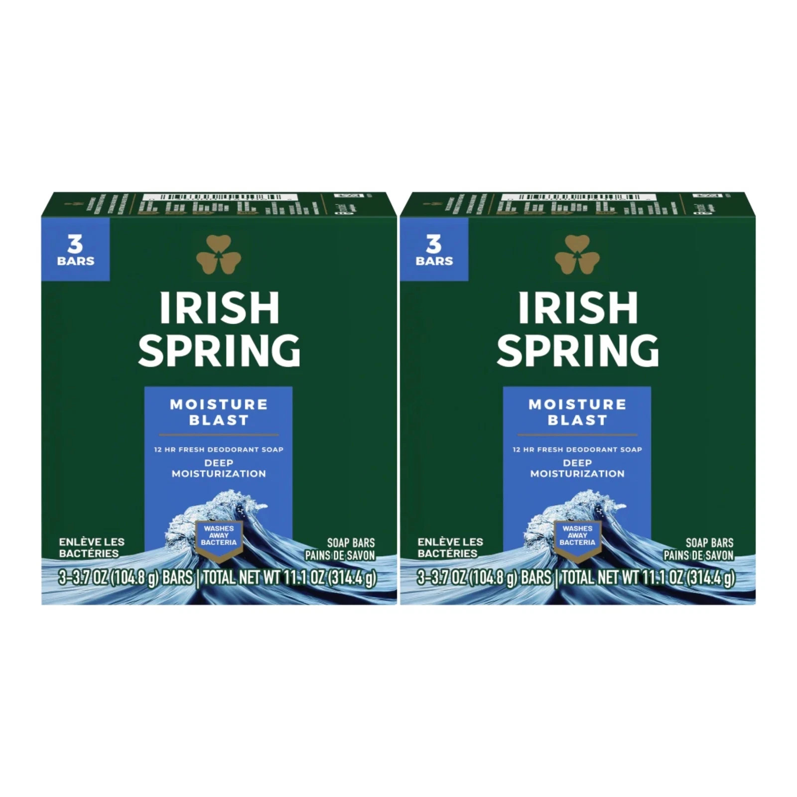 Irish Spring Moisture Blast Bar Soap (6 Bars x 3.7oz. Each)