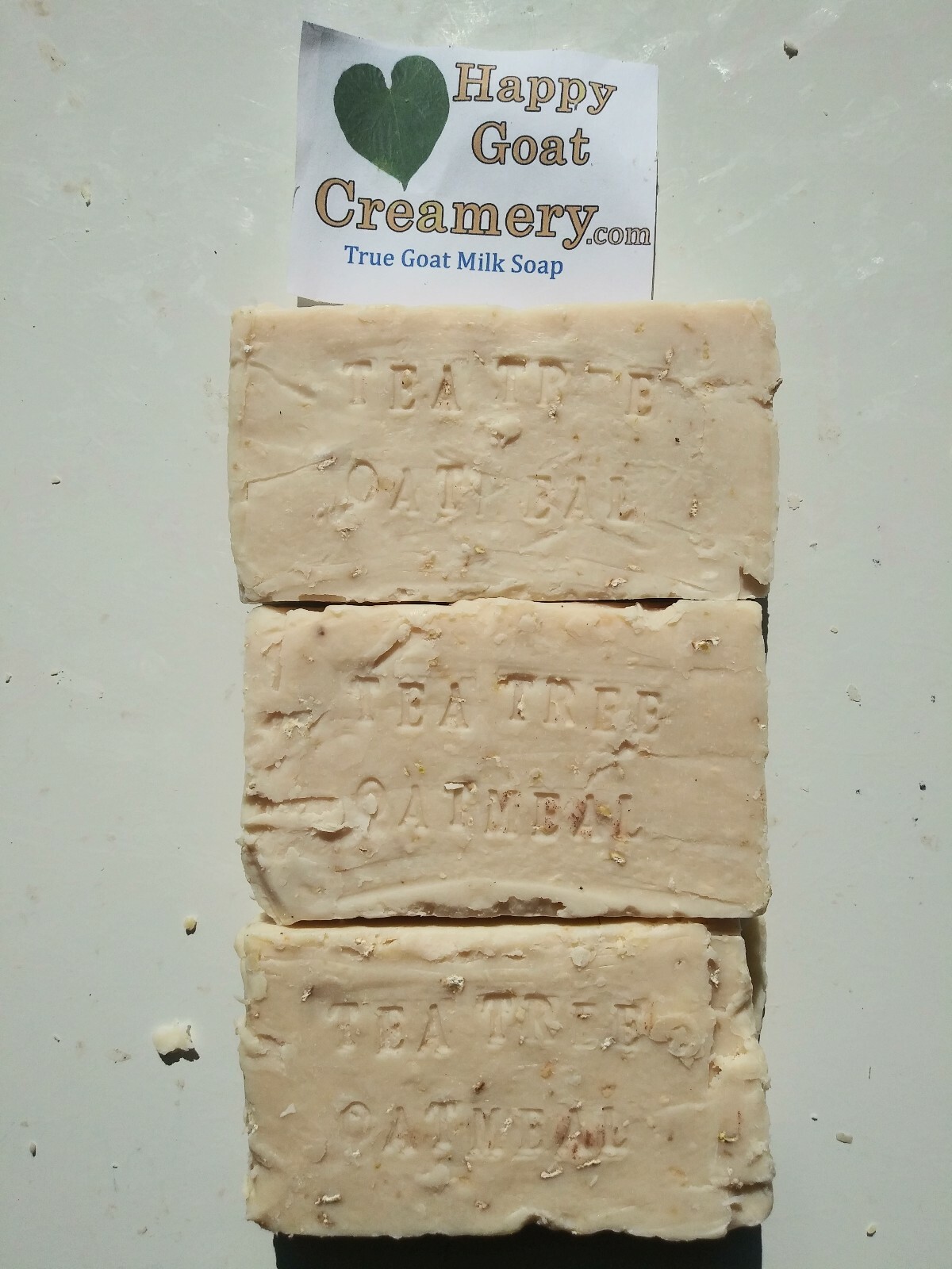 TEA TREE & OATMEAL GOAT MILK SOAP HAPPY GOAT CREAMERY PURE ESSENTIAL OIL CHEAP