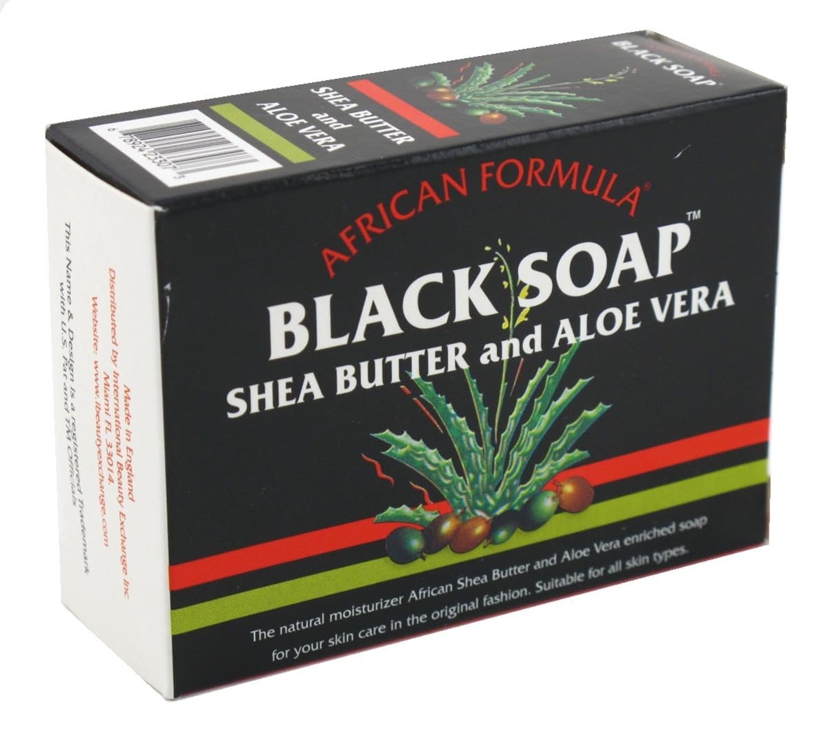 Black Soap 3.5 Ounce Shea Butter & Aloe Vera (Pack of 3)