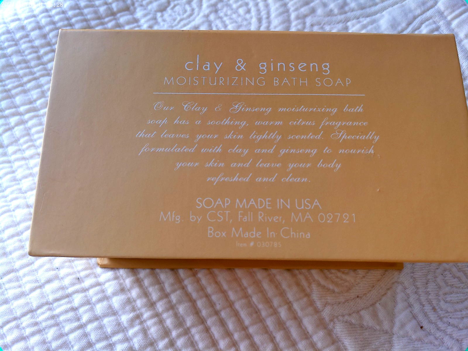 CST CLAY & GINSENG BOXED MOISTURIZING BATH SOAP 11 oz. USA MADE SOOTHING FRAGRAN