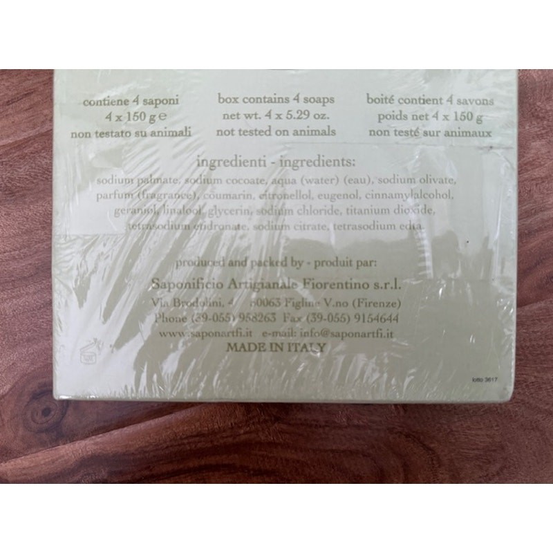 Saponificio Artigianale Fiorentino 4x 5.29oz Scented Soaps Made in Italy- New