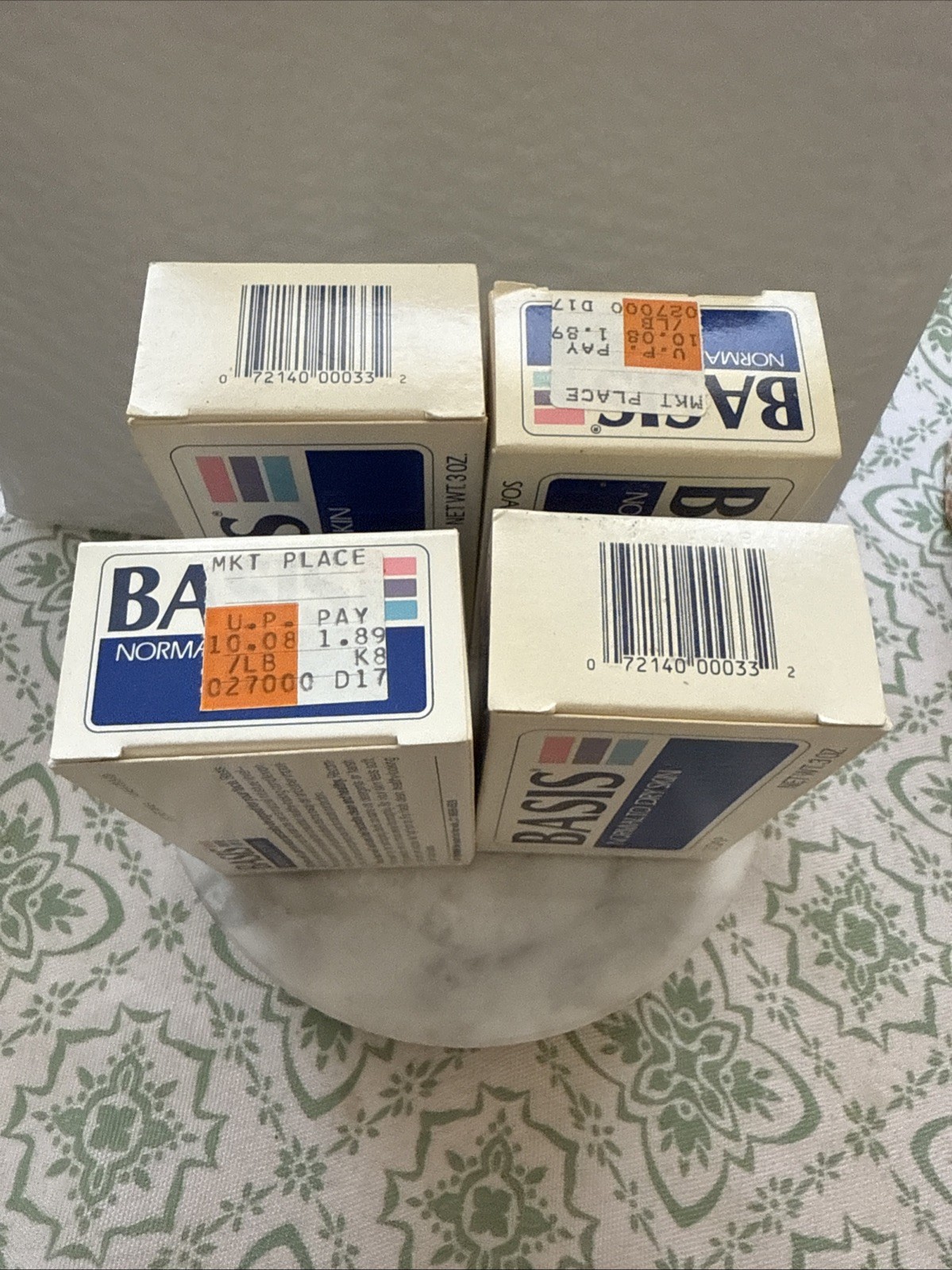 Vintage Basis Soap Bath Bar 3 oz. Normal To Dry Skin Lot Of 4 BARS New In Box