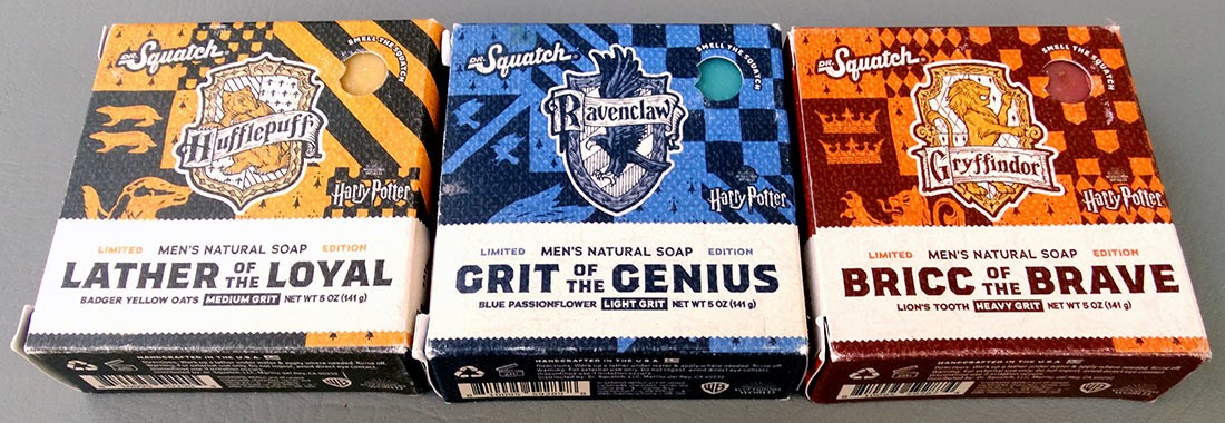 Dr Squatch Harry Potter Soap LOT 3 Grit of Genius / Bricc Brave / Lather Loyal