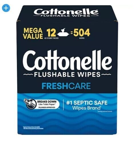 Cottonelle Flushable Wet Wipes, 12 Flip-Top Packs (42 wipes/pk., 12 pk.)