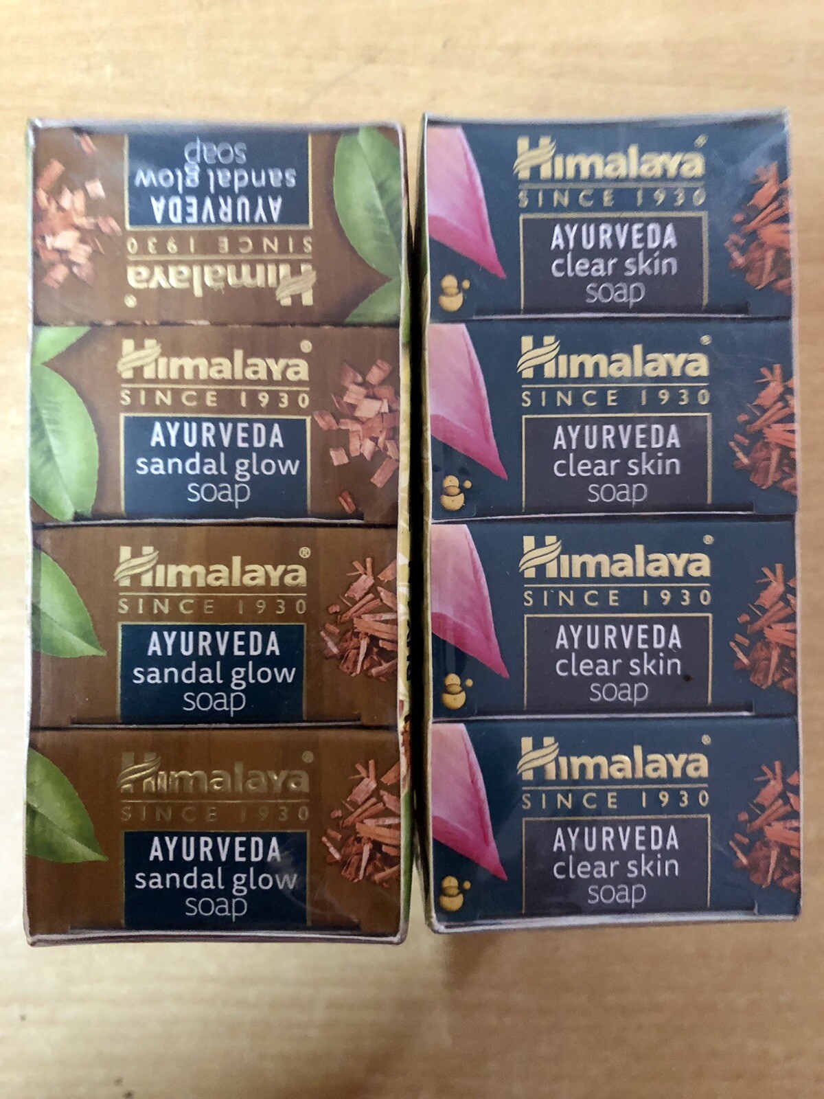 8 Pc Himalaya Ayurveda Sandal Glow Soap + Clear Skin Soap 75 gm each, Free Ship