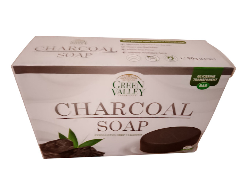 Green Valley CHARCOAL SOAP Exfoliating Deep Cleanser Bar Natural Glow Skin